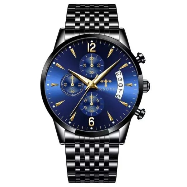 Trsoye 618 100% Original Stainless Steel Black And Blue Watch for Men - Image 3