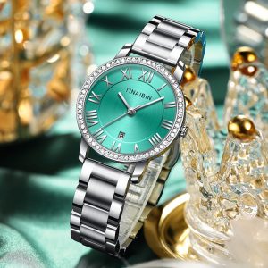Tinaibin 124 Quartz Ladies Watch – Silver & Ice Blue