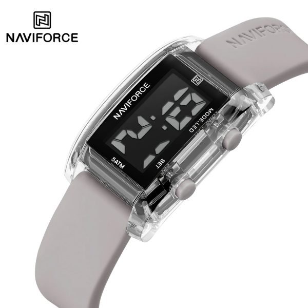 NAVIFORCE NF7118 5ATM Waterproof Digital Watch – Gray Belt