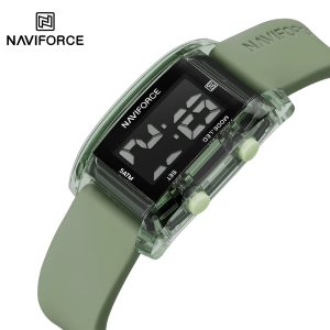 NAVIFORCE NF7118 5ATM Waterproof Digital Watch – Green Belt