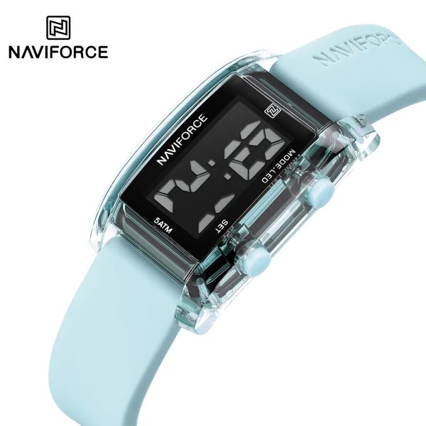 NAVIFORCE NF7118 5ATM Waterproof Digital Watch – Sky Blue Belt