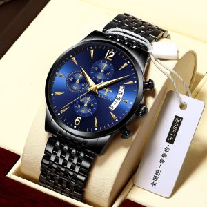 Trsoye 618 100% Original Stainless Steel Black And Blue Watch for Men