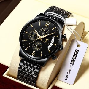 Trsoye 618 100% Original Stainless Steel Black Watch for Men