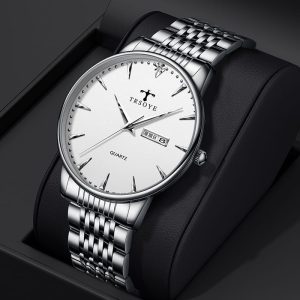 Trsoye 881 Luxury Watch for Men – Silver Chain And White Dial