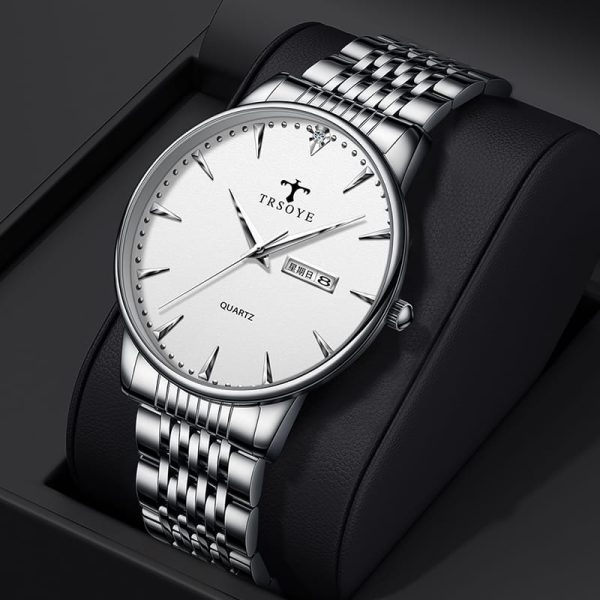 Trsoye 881 Luxury Watch for Men – Silver Chain And White Dial