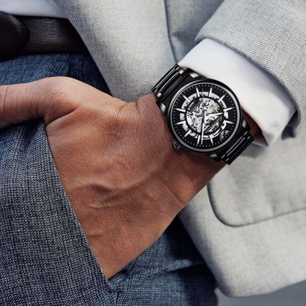 Trsoye 8368 Original Automatic Stainless Steel Watch Full Black for Men