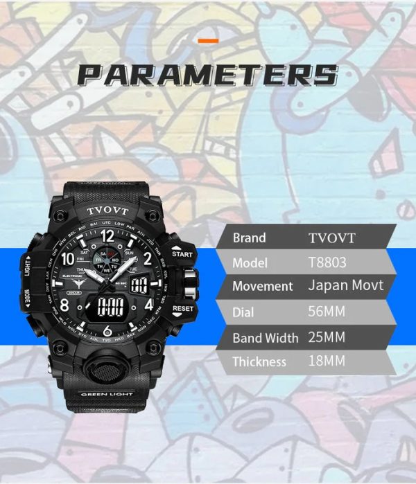 TVOVT Men's Waterproof Original Sport Watch With Bracelet