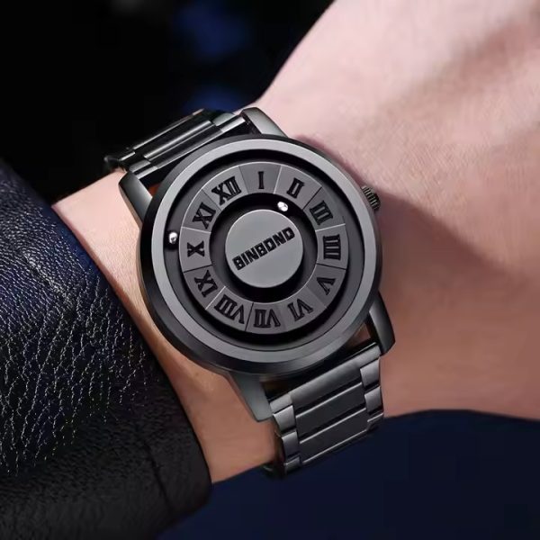 BINBOND B234 Men's New Fashion Trendy Waterproof Quartz Magnetic Watch - Image 4